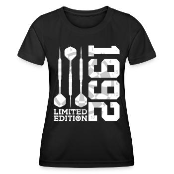 LIMITED EDITION 1992 DARTS 34. GEBURTSTAG - Frauen Funktions-T-Shirt - Schwarz - Vorne - AI Model Female 172 light (172cm)