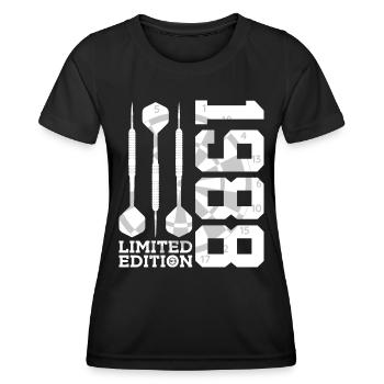 LIMITED EDITION 1988 DARTS 38. GEBURTSTAG - Frauen Funktions-T-Shirt - Schwarz - Vorne - AI Model Female 172 light (172cm)