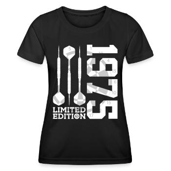 ÉDITION LIMITÉE 1975 ANNIVERSAIRE DES 51 ANS - T-shirt sport Femme - noir - Devant - AI Model Female 172 light (172cm)