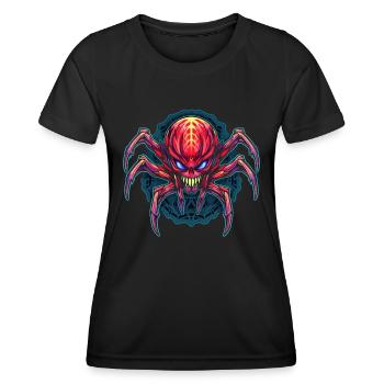 Arachnides de conception d’araignée abstraite colorée - T-shirt sport Femme - noir - Devant - AI Model Female 172 light (172cm)