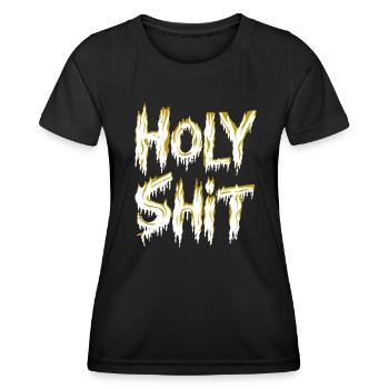 Holy Shit Freche Lustige Sprüche - Frauen Funktions-T-Shirt - Schwarz - Vorne - AI Model Female 172 light (172cm)