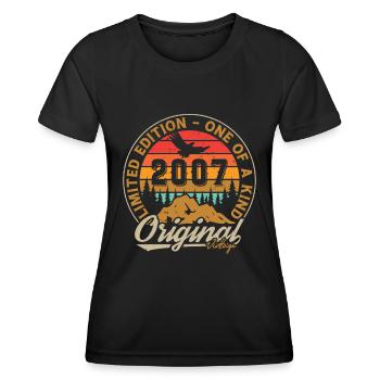 2007 Vintage Retro Geburtstagsgeschenk - Frauen Funktions-T-Shirt - Schwarz - Vorne - AI Model Female 172 light (172cm)
