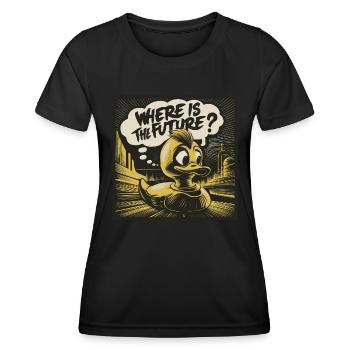 Thoughtful Yellow Plastic Duck Duck - Women's Functional T-Shirt - black - Front - AI Model Female 172 light (172cm)
