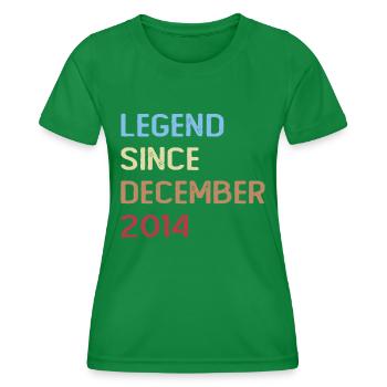 Dezember 2014 10 Jahre Geburtstagsgeschenk - Frauen Funktions-T-Shirt - Kelly Green - Vorne - AI Model Female 172 dark (172cm)