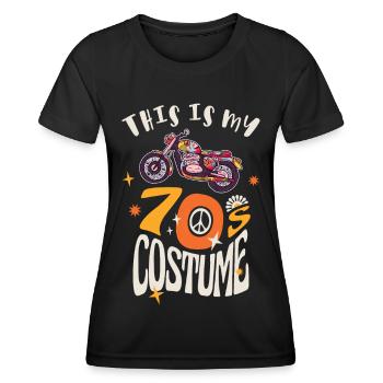 Das ist mein 70er Jahre Kostüm - Frauen Funktions-T-Shirt - Schwarz - Vorne - AI Model Female 172 light (172cm)