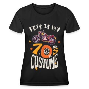 Das ist mein 70er Jahre Kostüm Grunge Effekt - Frauen Funktions-T-Shirt - Schwarz - Vorne - AI Model Female 172 light (172cm)