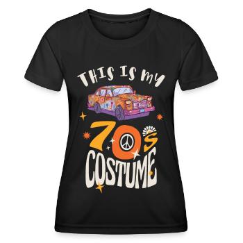 Das ist mein 70er Jahre Kostüm - Frauen Funktions-T-Shirt - Schwarz - Vorne - AI Model Female 172 light (172cm)