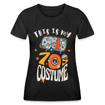 Das ist mein 70er Jahre Kostüm - Frauen Funktions-T-Shirt - Schwarz - Vorne - AI Model Female 172 light (172cm)