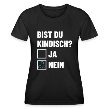 Bist du kindisch? Ankreuzen - Pimmel - Frauen Funktions-T-Shirt - Schwarz - Vorne - AI Model Female 172 light (172cm)