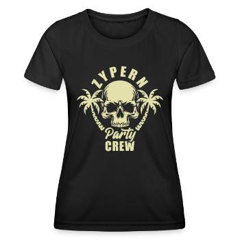 Zypern Party Crew - es eskaliert eh - Frauen Funktions-T-Shirt - Schwarz - Vorne - AI Model Female 172 light (172cm)
