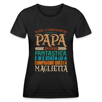 Papa di una figlia fantastica Familie - Frauen Funktions-T-Shirt - Schwarz - Vorne - AI Model Female 172 light (172cm)