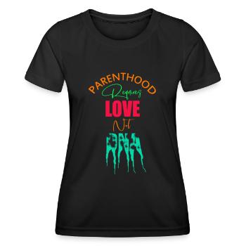 Jour de l’adoption, la parentalité exige de l’amour et non de l’ADN - T-shirt sport Femme - noir - Devant - AI Model Female 172 light (172cm)
