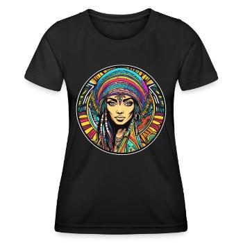 Tribal Girl Psychédélique - T-shirt sport Femme - noir - Devant - AI Model Female 172 light (172cm)