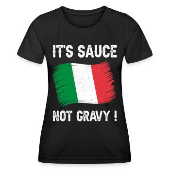 Italian Expression Humor Sauce - Women's Functional T-Shirt - black - Front - AI Model Female 172 light (172cm)