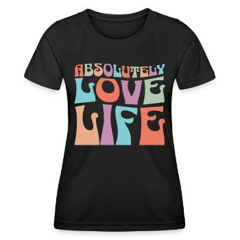 J'Aime Absolument Ma Vie Citation Positive - T-shirt sport Femme - noir - Devant - AI Model Female 172 light (172cm)