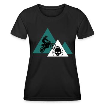motocross dirtbike stunt motorcycle motorsport - Women's Functional T-Shirt - black - Front - AI Model Female 172 light (172cm)