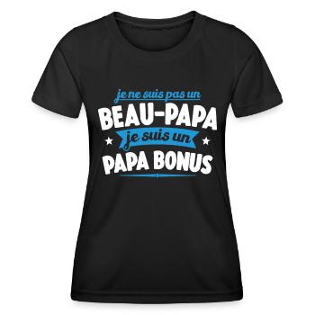 Je Ne Suis Pas Un Beau-papa Je Suis Un Papa Bonus - T-shirt sport Femme - noir - Devant - AI Model Female 172 light (172cm)