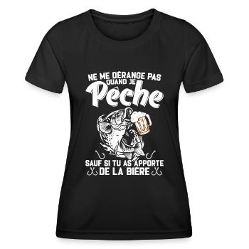 Ne Me Dérange Pas Quand Je Pêche Cadeau Pêcheur - T-shirt sport Femme - noir - Devant - AI Model Female 172 light (172cm)