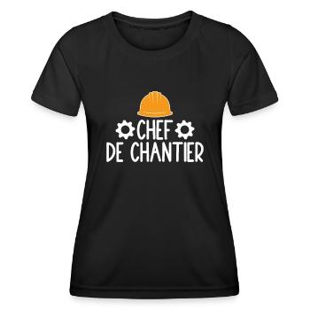 Chef De Chantier - T-shirt sport Femme - noir - Devant - AI Model Female 172 light (172cm)