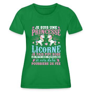 Je Suis Une Princesse Licorne - T-shirt sport Femme - vert - Devant - AI Model Female 172 dark (172cm)