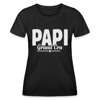 Papi Grand Cru Anniversaire Cadeau De Noël Amour - T-shirt sport Femme - noir - Devant - AI Model Female 172 light (172cm)