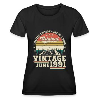 Original Août millésime 1991 31ème anniversaire - T-shirt sport Femme - noir - Devant - AI Model Female 172 light (172cm)