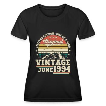 Original août millésime 1994 28ème anniversaire - T-shirt sport Femme - noir - Devant - AI Model Female 172 light (172cm)