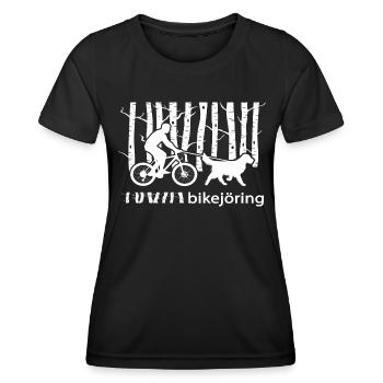 bikejöring zughundesport cycling with dog - Women's Functional T-Shirt - black - Front - AI Model Female 172 light (172cm)