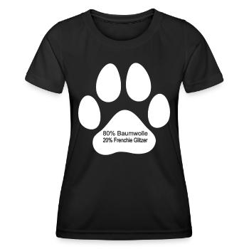 Hund Bulldogge 80% Baumwolle 20% Frenchie Glitzer - Frauen Funktions-T-Shirt - Schwarz - Vorne - AI Model Female 172 light (172cm)