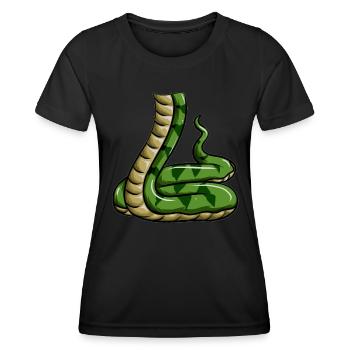 Reptil Schlange Schuppentier Schlangenkörper - Frauen Funktions-T-Shirt - Schwarz - Vorne - AI Model Female 172 light (172cm)