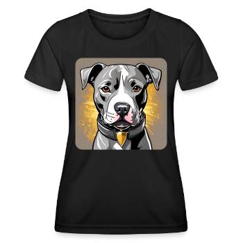 Cute Cute Pitbull Terrier Dog - Women's Functional T-Shirt - black - Front - AI Model Female 172 light (172cm)