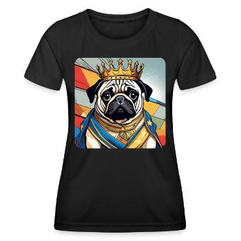 Carlin royal mignon avec couronne - T-shirt sport Femme - noir - Devant - AI Model Female 172 light (172cm)