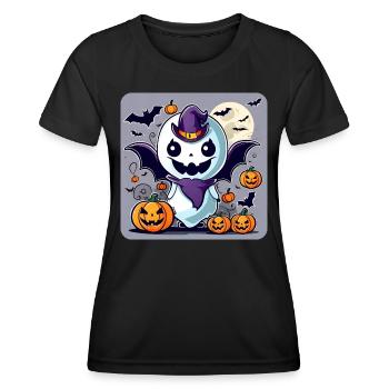 Niedliches Halloween Monster mit Kürbisse - Frauen Funktions-T-Shirt - Schwarz - Vorne - AI Model Female 172 light (172cm)