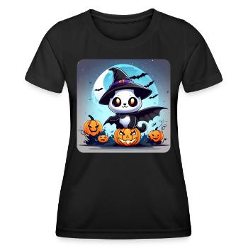 Niedliches Grusel Monster mit Kürbislaternen - Frauen Funktions-T-Shirt - Schwarz - Vorne - AI Model Female 172 light (172cm)