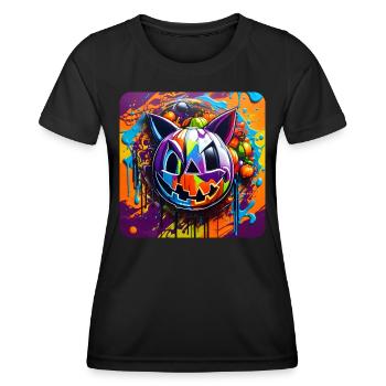 Lustiges Grusel Monster im Graffiti Style - Frauen Funktions-T-Shirt - Schwarz - Vorne - AI Model Female 172 light (172cm)