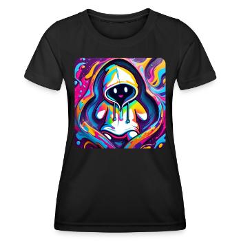 Cool Graffiti Ghost avec sweat à capuche - T-shirt sport Femme - noir - Devant - AI Model Female 172 light (172cm)