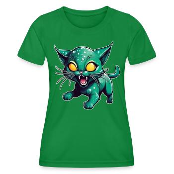 Chat extraterrestre vert - T-shirt sport Femme - vert - Devant - AI Model Female 172 dark (172cm)
