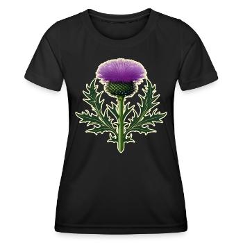 Wunderschöne Distel alls Wappen I - Frauen Funktions-T-Shirt - Schwarz - Vorne - AI Model Female 172 light (172cm)