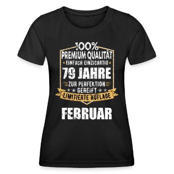 79ème anniversaire FÉVRIER Vintage 1945 idée cadeau - T-shirt sport Femme - noir - Devant - AI Model Female 172 light (172cm)