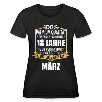 18e anniversaire mars Vintage 2006 idée cadeau - T-shirt sport Femme - noir - Devant - AI Model Female 172 light (172cm)