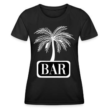 Tropisches Palmen-Bar-Thema für eine Urlauber - Frauen Funktions-T-Shirt - Schwarz - Vorne - AI Model Female 172 light (172cm)