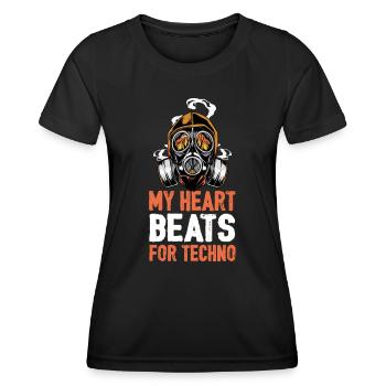 TECHNO OUTFIT WOMEN - TECHNO OUTFIT MEN - RAVER - Women's Functional T-Shirt - black - Front - AI Model Female 172 light (172cm)