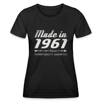 Made In 1961 Geburtstag Geschenk 61 Jahre Retro - Frauen Funktions-T-Shirt - Schwarz - Vorne - AI Model Female 172 light (172cm)