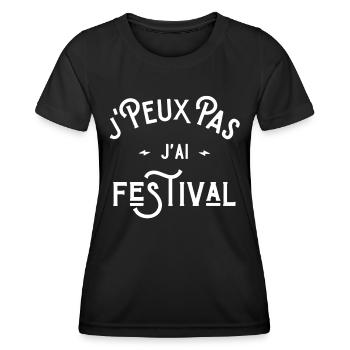 je peux pas j'ai festival cadeau humour citations - T-shirt sport Femme - noir - Devant - AI Model Female 172 light (172cm)