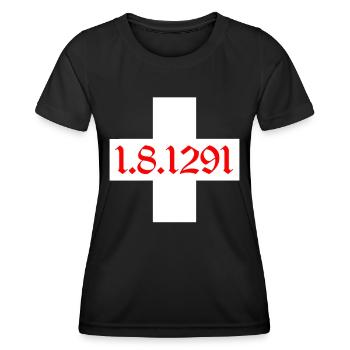 Schweiz T-shirt Geschenkidee - Frauen Funktions-T-Shirt - Schwarz - Vorne - AI Model Female 172 light (172cm)