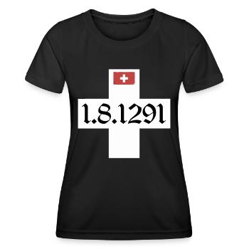 Schweiz T-shirt Geschenkidee - Frauen Funktions-T-Shirt - Schwarz - Vorne - AI Model Female 172 light (172cm)