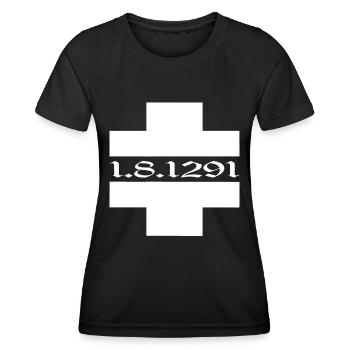 Schweiz T-shirt Geschenkidee - Frauen Funktions-T-Shirt - Schwarz - Vorne - AI Model Female 172 light (172cm)