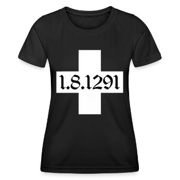 Schweiz T-shirt Geschenkidee - Frauen Funktions-T-Shirt - Schwarz - Vorne - AI Model Female 172 light (172cm)