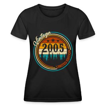 Né en 2005 Vintage Retro Anniversaire - T-shirt sport Femme - noir - Devant - AI Model Female 172 light (172cm)