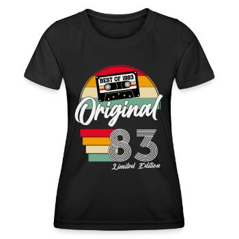 1983 vintage vintage cadeau d’anniversaire rétro - T-shirt sport Femme - noir - Devant - AI Model Female 172 light (172cm)
